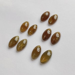 Olive Green Apatite Marquise Drops 10x17x6 mm with drilled hole and flat back One Pair Perfect for earrings J6978 zdjęcie 3