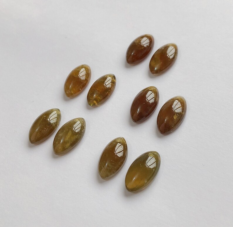 Olive Green Apatite Marquise Drops 10x17x6 mm with drilled hole and flat back One Pair Perfect for earrings J6978 zdjęcie 3