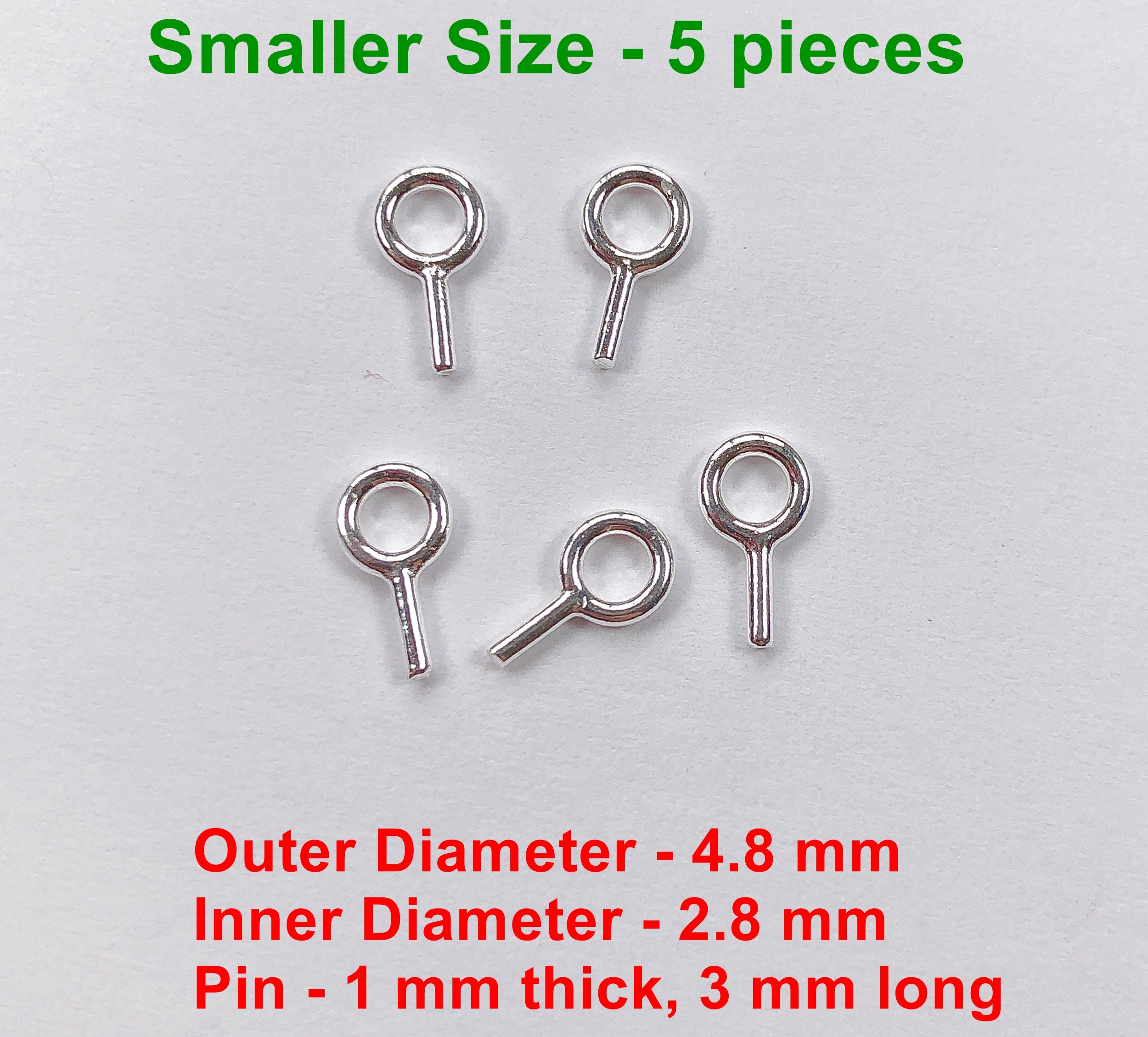 Sterling Silver Closed Ring With Pin for Half Drilled Beads