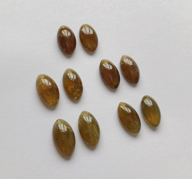 Olive Green Apatite Marquise Drops 10x17x6 mm with drilled hole and flat back One Pair Perfect for earrings J6978 zdjęcie 5