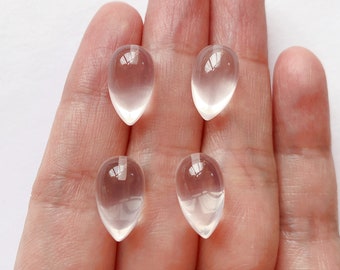 Pale Pink Rose Quartz Upside Down Half Drilled Acorn Inverted Tear Drops 8x13 mm One Pair F8447 F8733