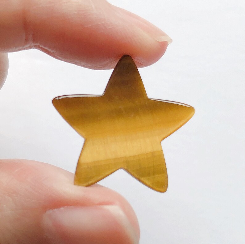Yellow Brown Tiger Eye Flat Star shaped Pieces 21x22 mm One Pair or 10 Pieces C8472