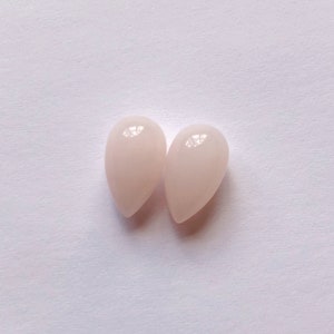 Pale Pink Opal Upside Down Half Drilled Acorn Inverted Drops 8x13 mm One Pair F7945 image 3