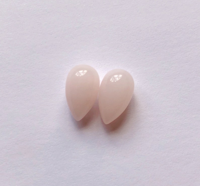 Pale Pink Opal Upside Down Half Drilled Acorn Inverted Drops 8x13 mm One Pair F7945 image 3