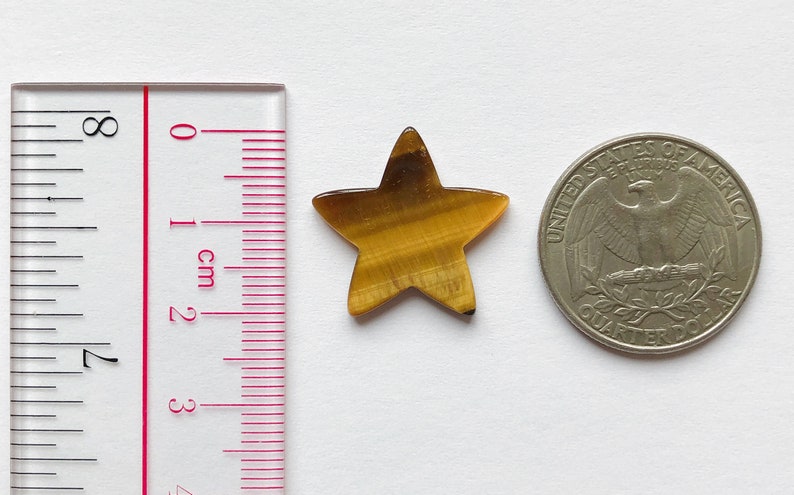 Yellow Brown Tiger Eye Flat Star shaped Pieces 21x22 mm One Pair or 10 Pieces C8472