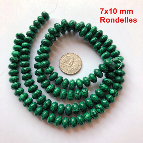Faux Emerald Green Malachite Actually Banded Agate Beads