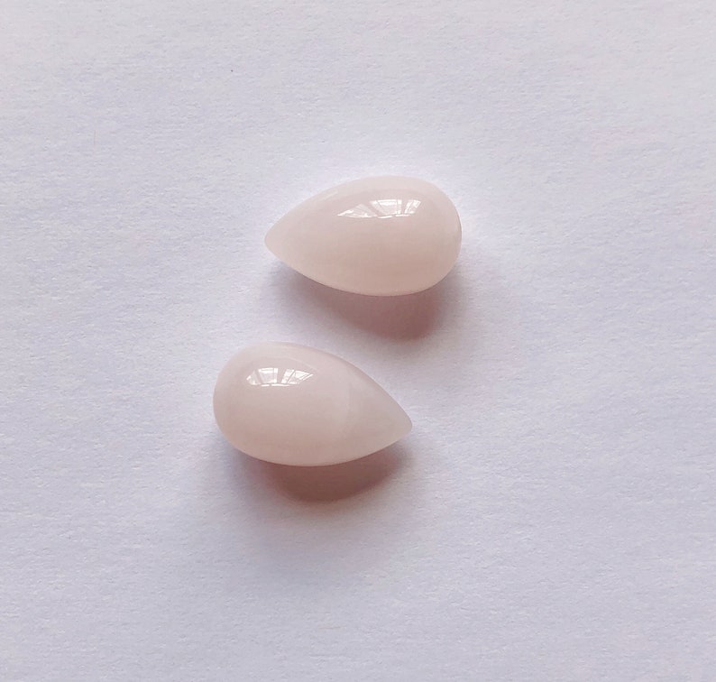 Pale Pink Opal Upside Down Half Drilled Acorn Inverted Drops 8x13 mm One Pair F7945 image 2