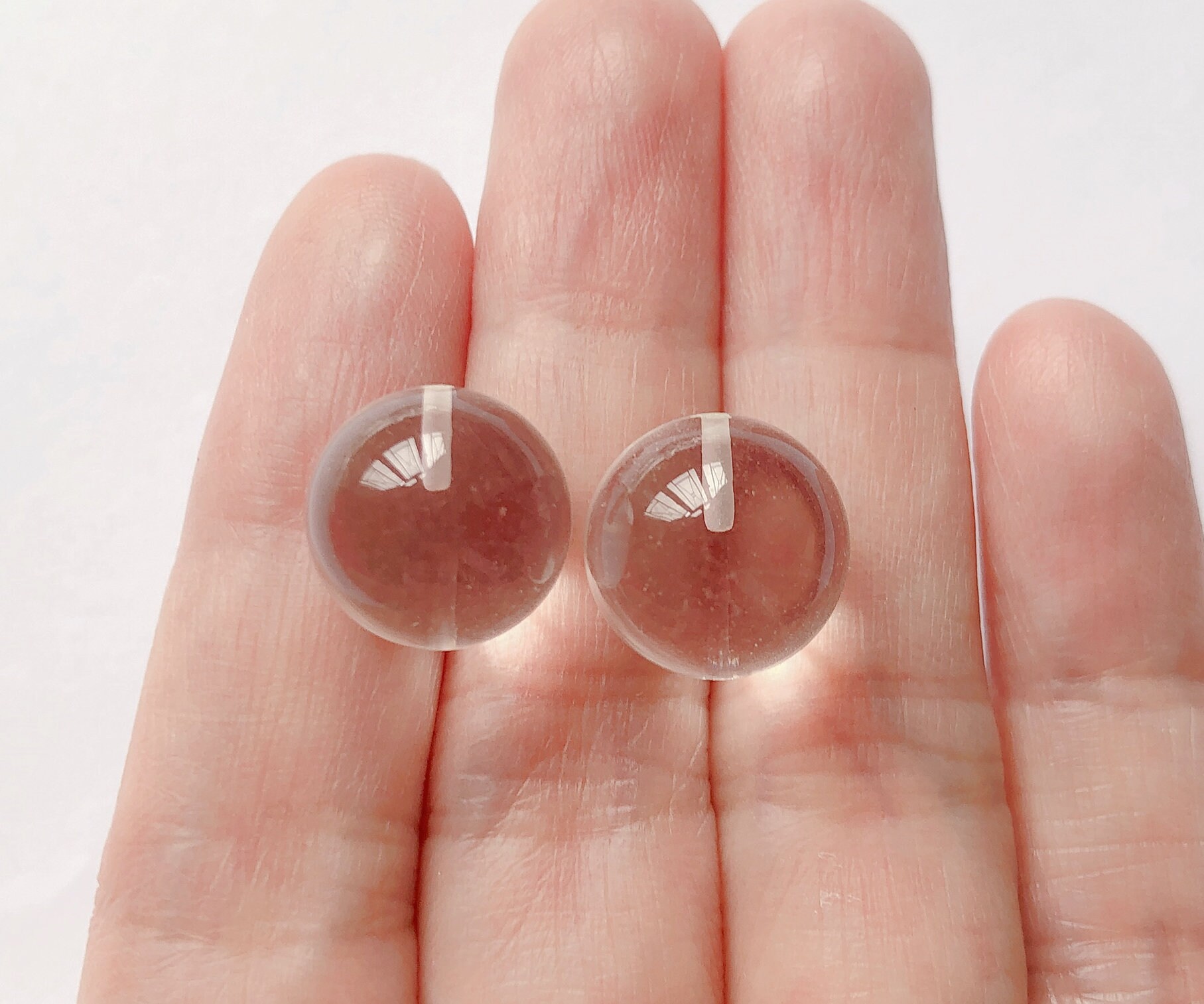 Clear Crystal Quartz Half Top Drilled Smooth 12-12.5 Mm
