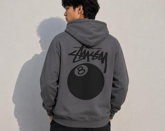 Stussy-8 Ball Pigment Dyed graphic hoodie - maat VS