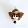 Needle felted Jack Russell Terrier, Felted dog, Tiny wool dog product logo