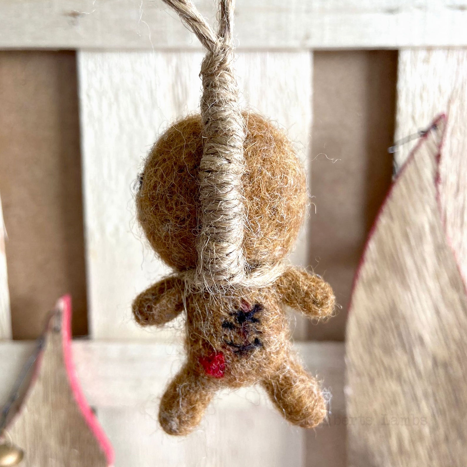 Needle felted Voodoo doll in a hangman's noose Etsy