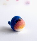 Needle felted blue bird Handmade bird, Miniature blue bird product logo