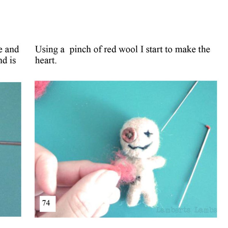 PDF Needle felting tutorial Voodoo Doll, Halloween Felt Pattern Digital Tutorial image 2