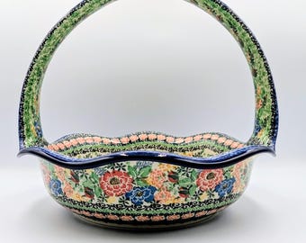 The ''Romantic Fascination" Limited Edition Large Stoneware Basket - UNIKAT - Handmade