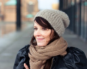 Chapeau / dark super doux Beanie PEARL beige