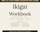 Ikigai Workbook — Printable Self-Discovery Worksheet with Free AI Coaching | PDF Instant Download | Letter + A4