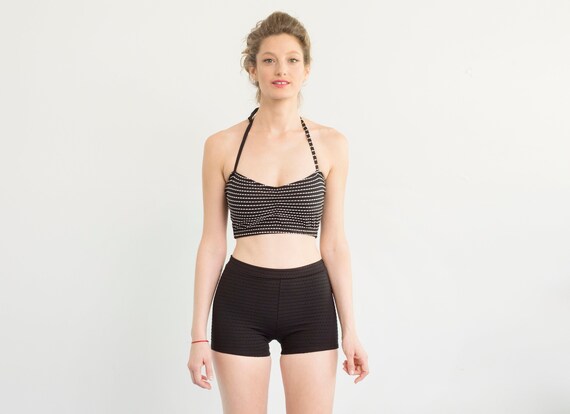 black bathing suit shorts