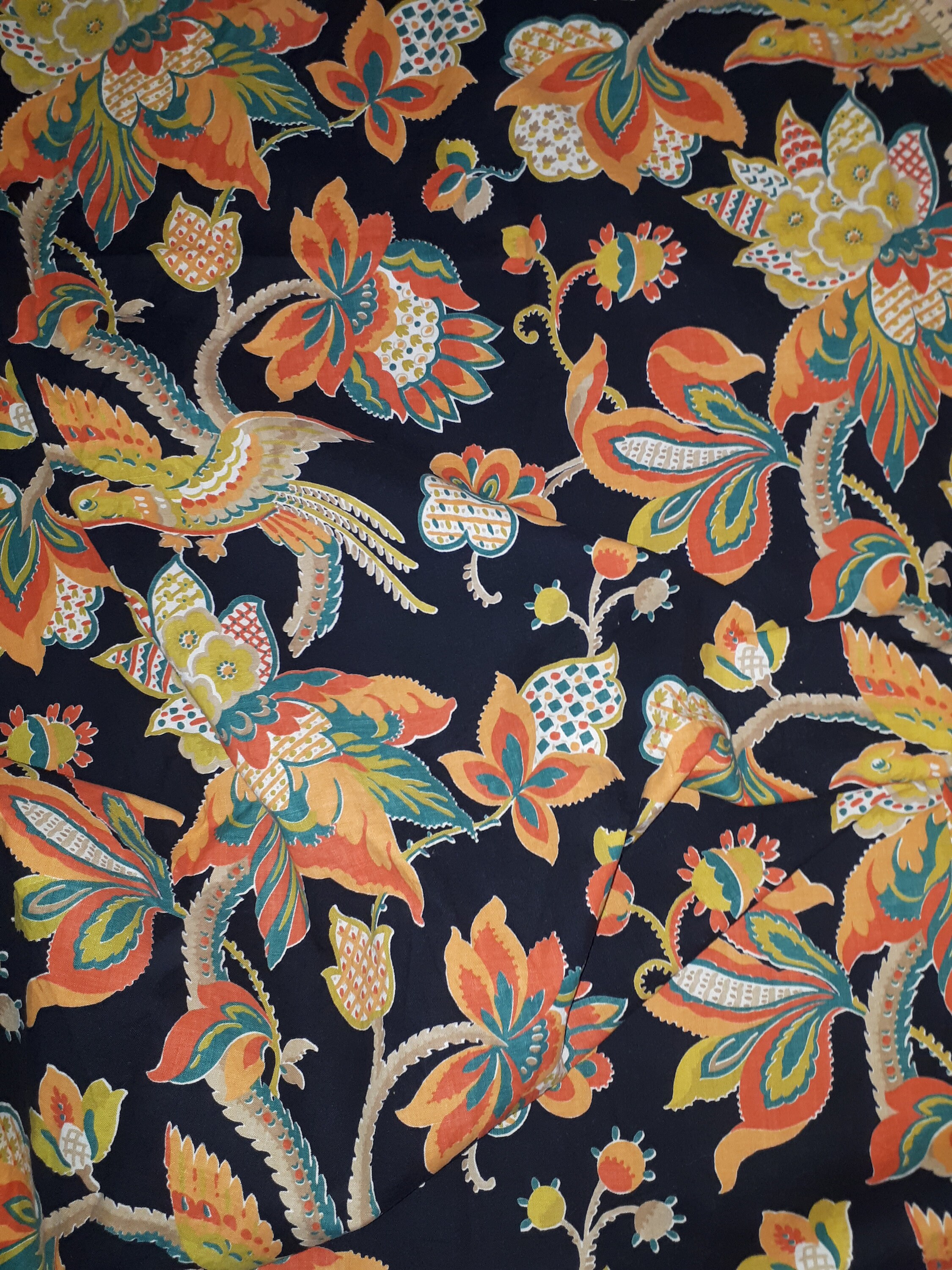 The listing of black 1920s cotton fabric I swore I'd never Etsy