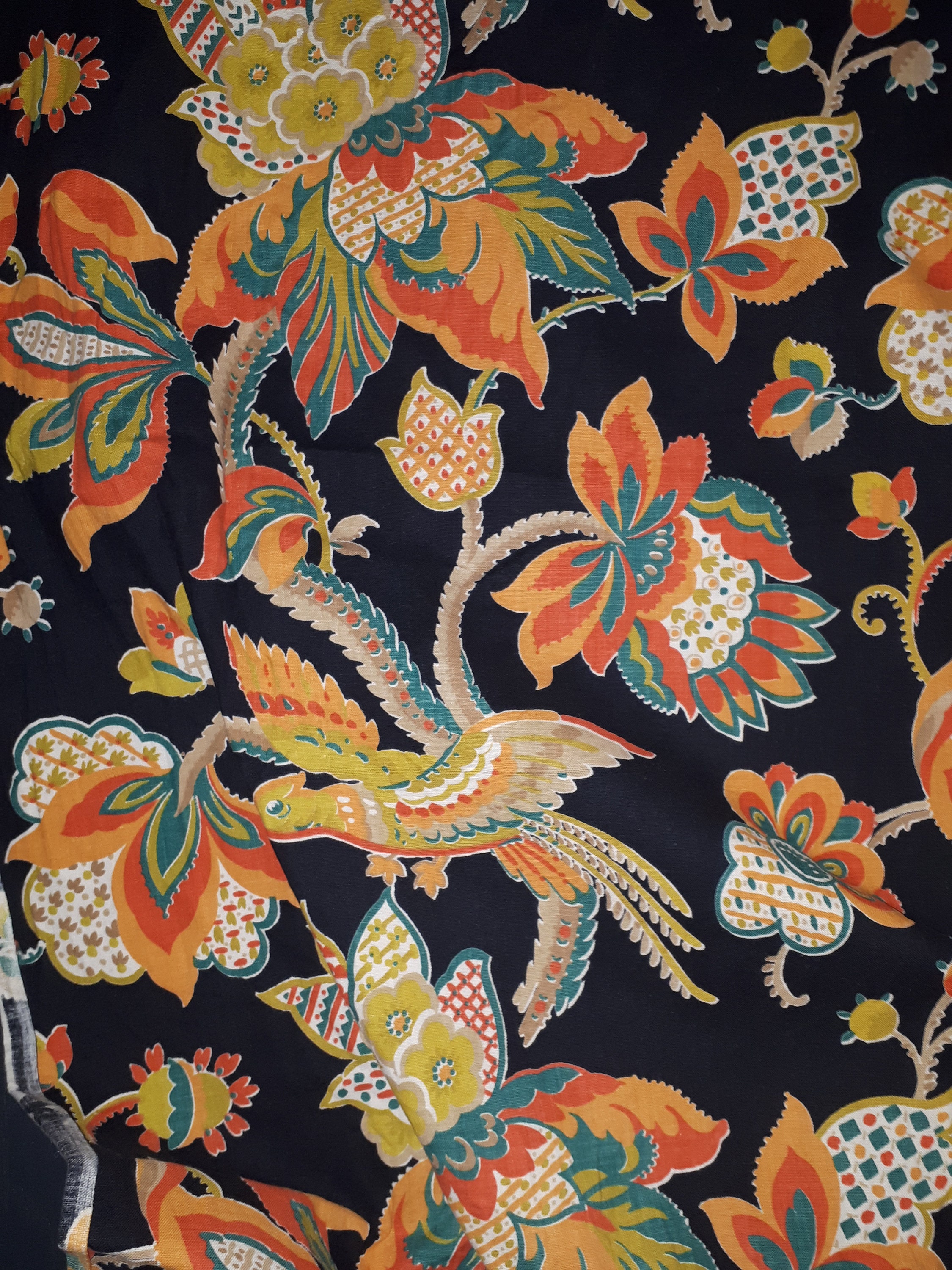 The listing of black 1920s cotton fabric I swore I'd never Etsy