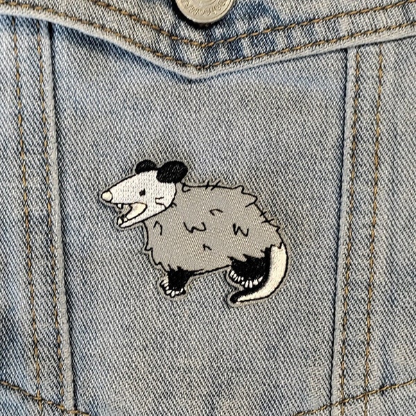 REEEEE // Possum Meme DIY Embroidered Iron Sew On Patch  Applique Cartoon Opossum Badge Craft Motif Funny Gift Idea Cute Patches For Jackets