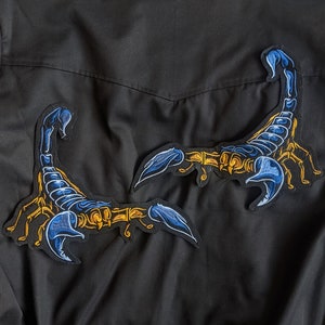 That's Gonna Sting // Scorpion Large Punk Back Patch Metal Set Embroidered Iron Sew On Applique Motif Craft Tattoo Cool For Jackets Him UK