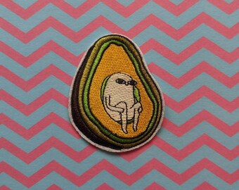 Pit Of Despair // Avocado Meme DIY Applique Embroidered Iron Sew On Patch Craft Motif Gift Idea Funny Cartoon Man Patches For Jackets UK Fun