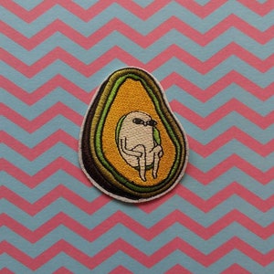 Pit Of Despair // Avocado Meme DIY Applique Embroidered Iron Sew On Patch Craft Motif Gift Idea Funny Cartoon Man Patches For Jackets UK Fun