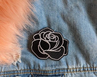 Bad Bunch // Goth Gothic DIY Flower Rose Roses Embroidered Iron Sew On Patch Badge Applique Cute Gift Style Bloom Craft Motif Floral Nature