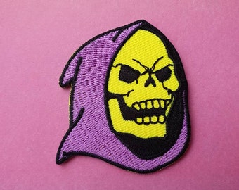 Skeletor // DIY Meme Embroidered Patch Iron Sew On Badge Funny Gift Idea Aesthetic Patches For Jackets In UK Skeleton Craft Cartoon Applique