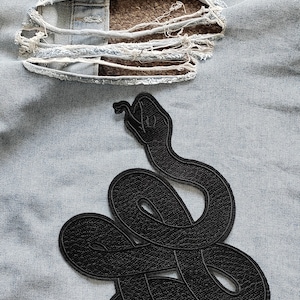 Black Mamba // Snake Large Back Patch Embroidered Iron Sew on DIY Motif ...
