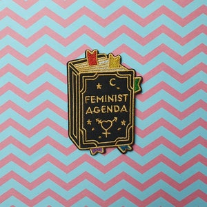 Little Black Book // DIY Feminist Agenda Iron Sew On Patch Embroidered Badge Craft Magic Girl Power Feminism Gift For Her For Jackets In UK