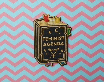 Little Black Book // DIY Feminist Agenda Iron Sew On Patch Embroidered Badge Craft Magic Girl Power Feminism Gift For Her For Jackets In UK
