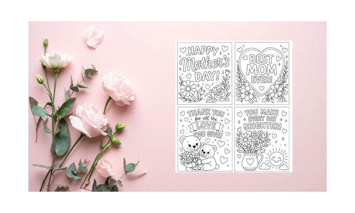 Mother's Day Coloring Pages Printable – Kids Activity Sheets (digital ...