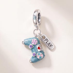 Genuine S925 Sterling Silver Gaming Controller Dangle Charm - Fits Pandora Bracelet