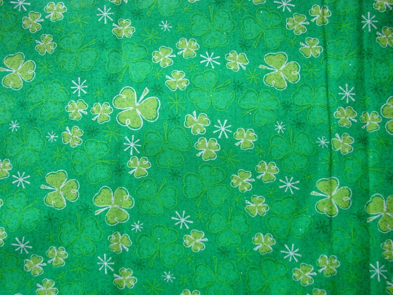 St. Patricks Day Shamrocks Sparkle Green Handmade Fabric Hair Scrunchie, gifts for her, womans accessories, women's hair ties, holiday gift image 3