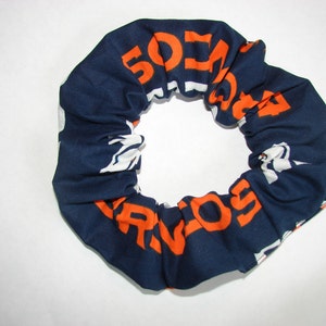 Denver Broncos Football fabric Hair Scrunchie, NFL team sport, women's accessories, Colorado Orange crush Blue, womans scrunchies, gifts image 3