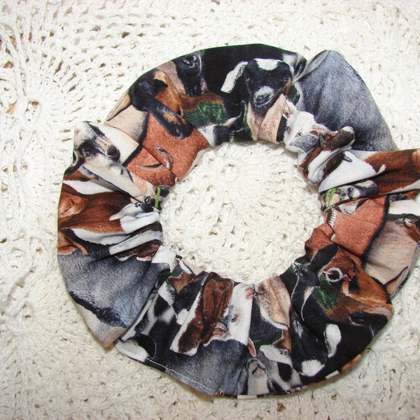 Goats All Over Fabric Handmade Hair Scrunchies, Woman's accessories, farm animals barn, ranch country, gifts for her, cowgirls, womens