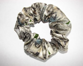 Wolf Fabric Hair Scrunchie , womans scrunchies, wolf lovers gifts, wild animals wolves, women's accessories, canine canines, forest animal