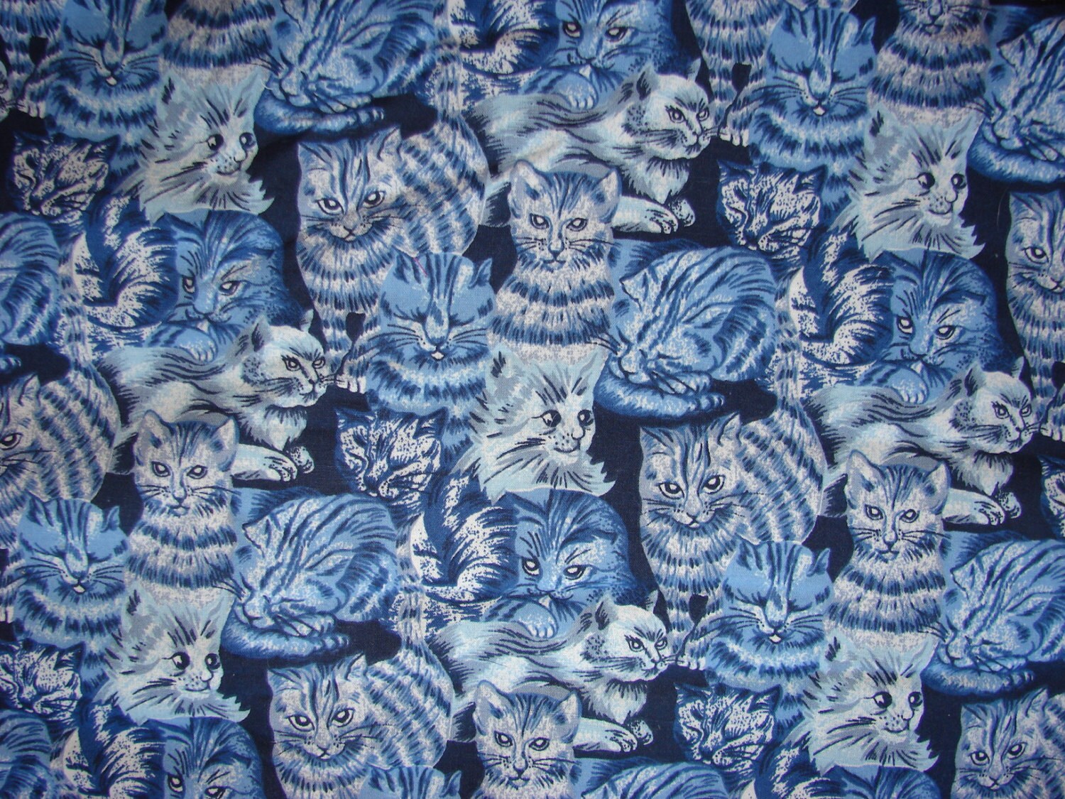 Blue Tabby Cats Felines Handmade Fabric Hair Scrunchie Etsy