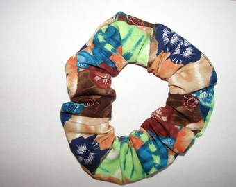 Colorful Plump Cats Felines all over handmade Fabric Hair Scrunchie scrunchies cat, feline, pets