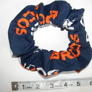 Denver Broncos Football fabric Hair Scrunchie, NFL team sport, women's accessories, Colorado Orange crush Blue, womans scrunchies, gifts image 4