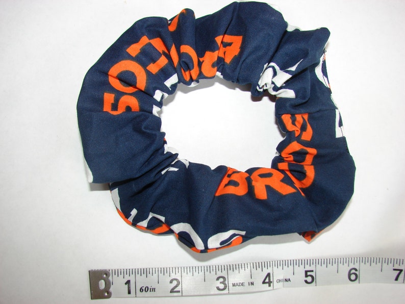 Denver Broncos Football fabric Hair Scrunchie, NFL team sport, women's accessories, Colorado Orange crush Blue, womans scrunchies, gifts image 4