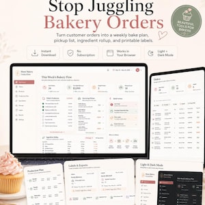 App för orderbevakning för hembageri | Produktionsplanerare, upphämtningsschema, etiketter, ingredienslista, digitalt verktyg