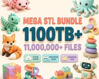 1100TB Mega STL Bundle | 11,000,000+ 3D Print Files | Premium STL Models | 3D Printing Mega Collection