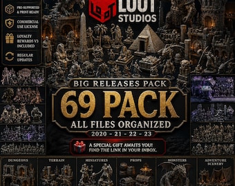 Paquete de miniaturas de Loot Studios / Miniaturas para juegos de mesa / Miniaturas para juegos de rol / Paquete de miniaturas para D&D /stl/ Archivo de impresión 3D Archivo STL