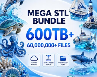 Paquete Mega STL de más de 600 TB: más de 60.000.000 de archivos para impresoras 3D, paquete masivo de STL de fantasía, miniaturas y personajes, modelos imprimibles.