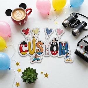 Parche personalizado de Mickey y sus amigos, parche termoadhesivo personalizado de personajes Disney, regalo mágico para vacaciones familiares, etiqueta para mochila