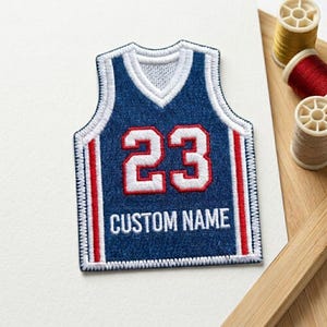 Custom Basketball Jersey Embroidered Patch, Personalized Number Name Sport Patch, Iron On Sew On, Basketball Player Gift, Team Jersey Patch