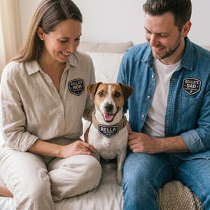 Parche bordado personalizado para mamá y papá perruno, parche termoadhesivo con nombre personalizado para mascotas, regalo para amantes de los perros para la familia, mochila, chaqueta, sombrero