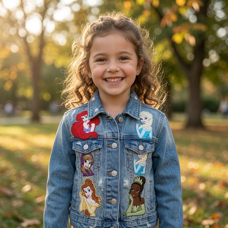 Disney Princess Portrait Patch, Ariel Cinderella Elsa Iron On Patch, Belle Snow White Fairytale Gift, Jacket Backpack Clothing Label image 3